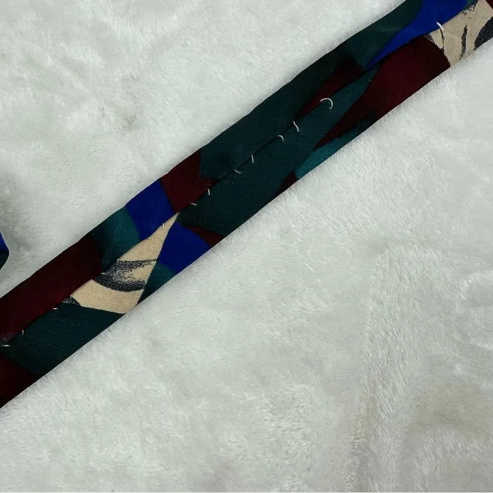 ‎Isaac Zelcer vintage abstract print silk tie